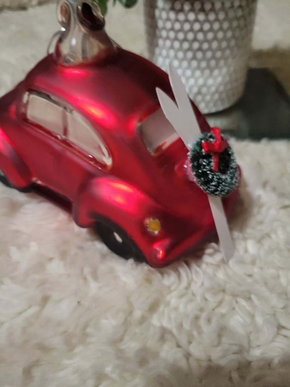 Department 56 Volkswagen Beetle Oversized Mercury Glass Ornament  6" X 5" - Picture 6 of 14